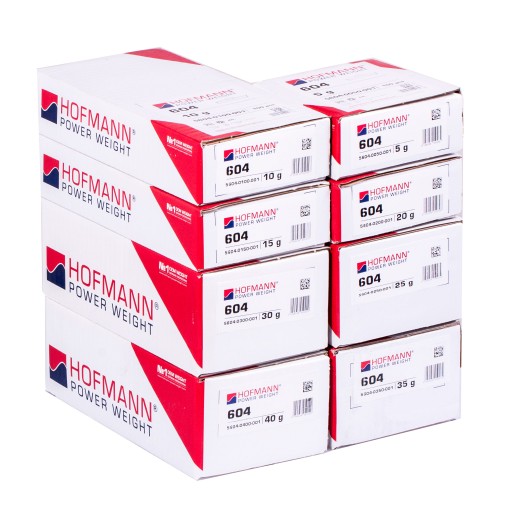 Обважнювачі для алюмінієвих дисків HOFMANN, набір від 5г до 40г
