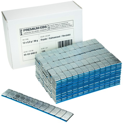 Грузики, приклеенные к алюминиевым дискам Super Slim - 30 г (12х2,5 г/ оцинкованные).