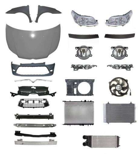 1848 - Citroen C4 Lift 08-10 Ремень бампера, капот, крыло, КОМПЛЕКТ ДЕТАЛЕЙ