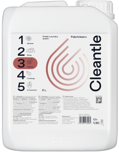 Cleantle Fabriclean + - жидкость для чистки обивки кресел потолка 5л