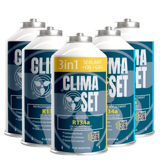 ClimaSet 3in1 R134a + 4X газ R134a для автомобильного кондиционера 2,15 кг