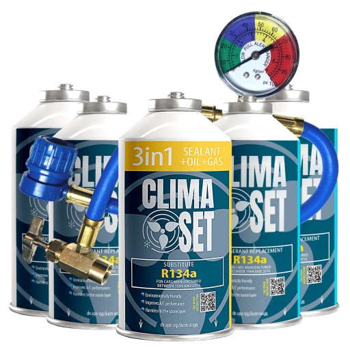 ClimaSet 3in1 R134a + 4X газ R134a для кондиционирования воздуха с проводом 2,15 кг