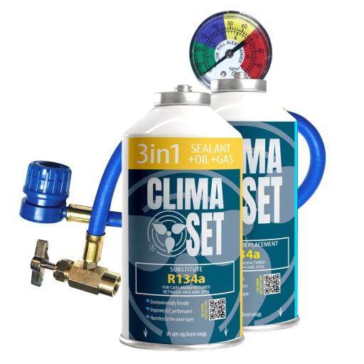 ClimaSet 3in1 R134a + газ R134a для пробивання кондиціонера з кабелем 800 г