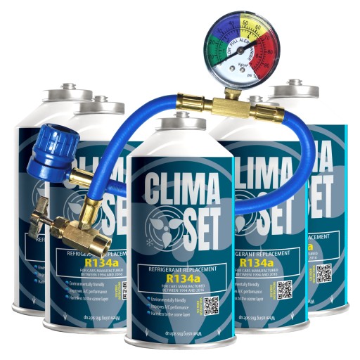 ClimaSet 5x газ R134a для заправки кондиционера 2,25 л с кабелем