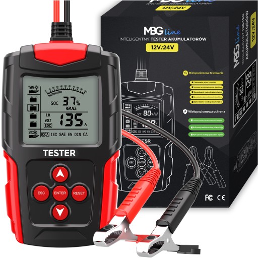 Цифровий тестер батареї Вимірювач батареї 12V 24V LCD