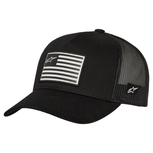 Мотоциклетная кепка ALPINESTARS FLAG SNAPBACK, черная, универсальная.