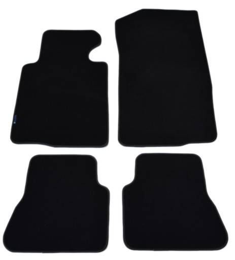 Велюровые коврики Black Diamond, окантовка - BMW E46 Кабриолет 2000-2007 гг.