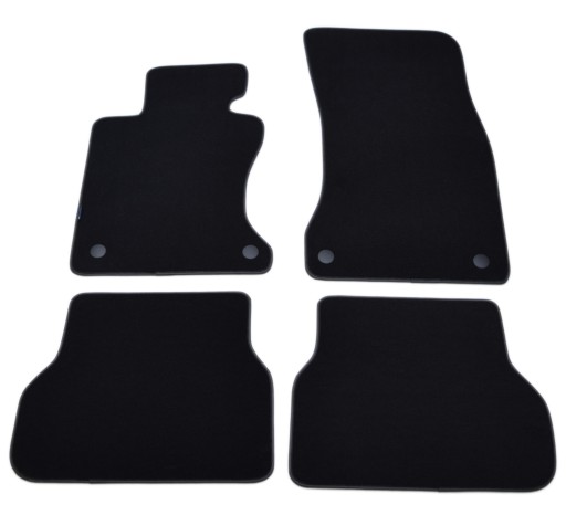 Велюровые коврики Black Diamond, окантовка - BMW E60/E61 Allroad 07-10 + липучка