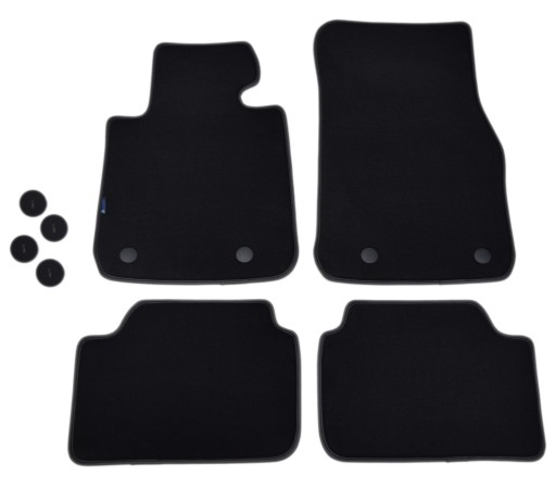 Велюровые коврики Black Diamond, окантовка — BMW F20/F21 11-19. + Репа.
