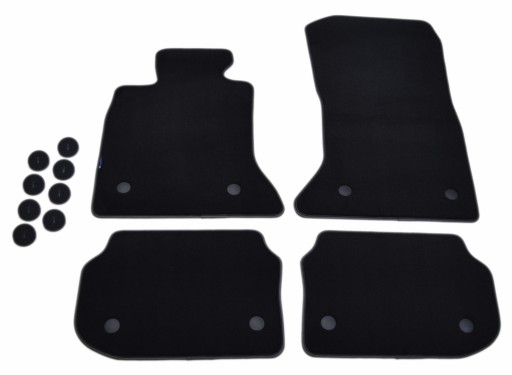 Черные велюровые коврики Diamond, Rimówka - BMW 5 Series F10/F11 10-13 лет + липучка