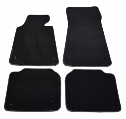 Чорні велюрові килимки Diamond, Диск - BMW 7 Series E32 1986-1991.