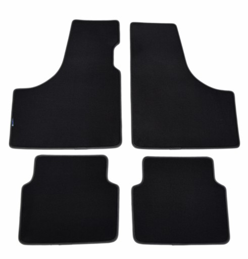 Коврики черные велюровые Diamond, Lamówka - Fiat 126p 