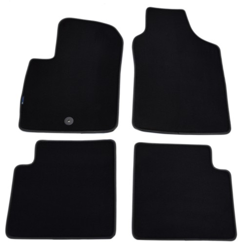 Коврики черные велюровые Diamond, Rimówka - Fiat 500 2007-2013 гг.