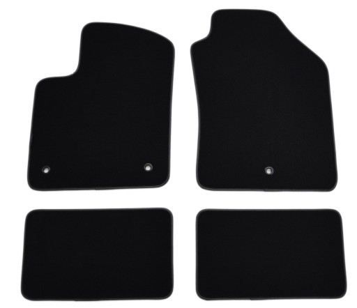 Велюровые коврики Black Diamond, окантовка - Fiat 500e (Электро) 2015-2020 гг.