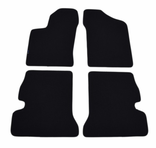 Велюровые коврики Black Diamond, окантовка - Fiat Seicento 1998-2005 гг.