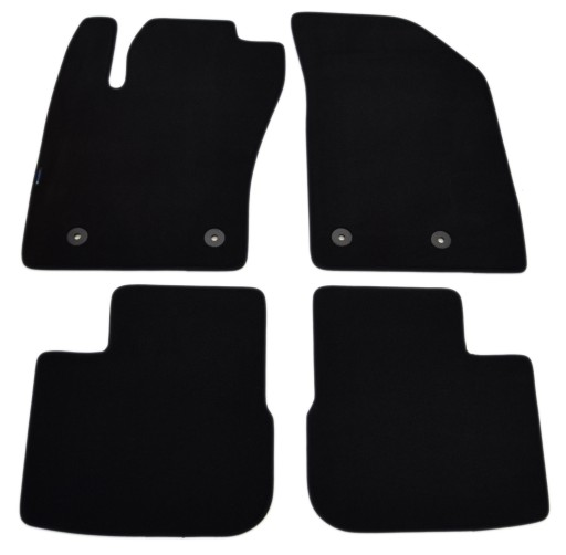 Черные велюровые коврики Diamond, Rimówka — Fiat Tipo HB и Kombi 2016 года.