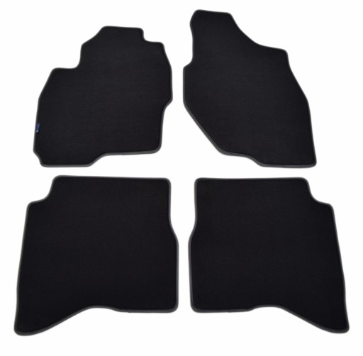 Велюрові килимки Black Diamond, окантовка - Mitsubishi Pajero Pinin 99-06.