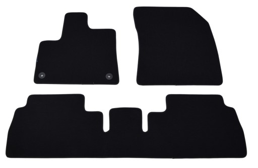 Чёрные велюровые коврики Diamond, Rimówka - Opel Combo 2018 г.в. / 3 шт.