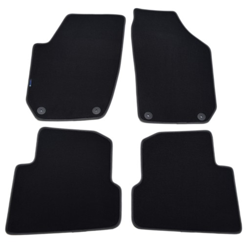 Велюрові килимки Black Diamond, окантовка - Skoda Fabia 2007-2014 р.в.