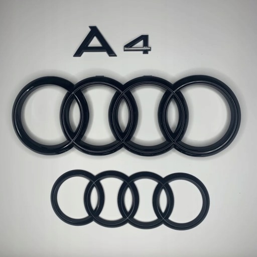 AUDIA4S4RS4B9 - Емблеми Ауді А4 чорні кільця передні і задні + А4 Б9