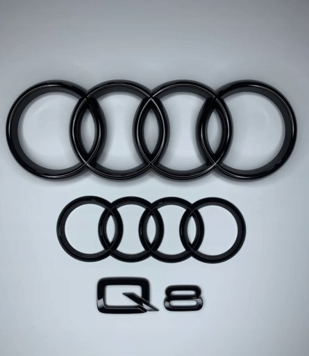 AUDIQ8setq8rear - Черные эмблемы Audi Q8, передние и задние кольца + Q8