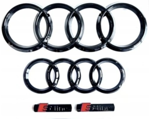 AUDIA7S7RS7C7 - Чорні кільця передні та задні +2S-Line A7 C7 S6 RS6 A6 Q5 Q7ABS Gloss 285+200 мм