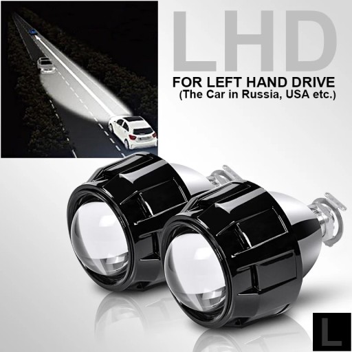 Чорний стиль LHD об'єктив Bi-Xenon H4 H7 роз'єм Re