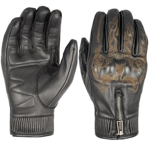 Чорні шкіряні мотоциклетні рукавички в стилі XXL