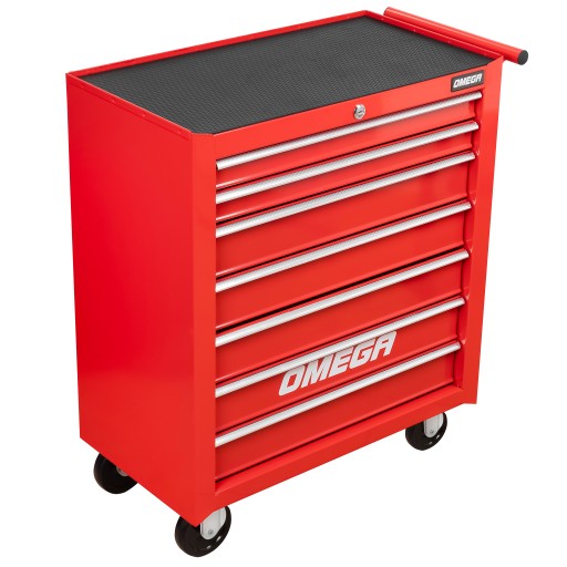 Червона шафа для майстерні, мобільний візок для інструментів, 7 ящиків, FR4027C