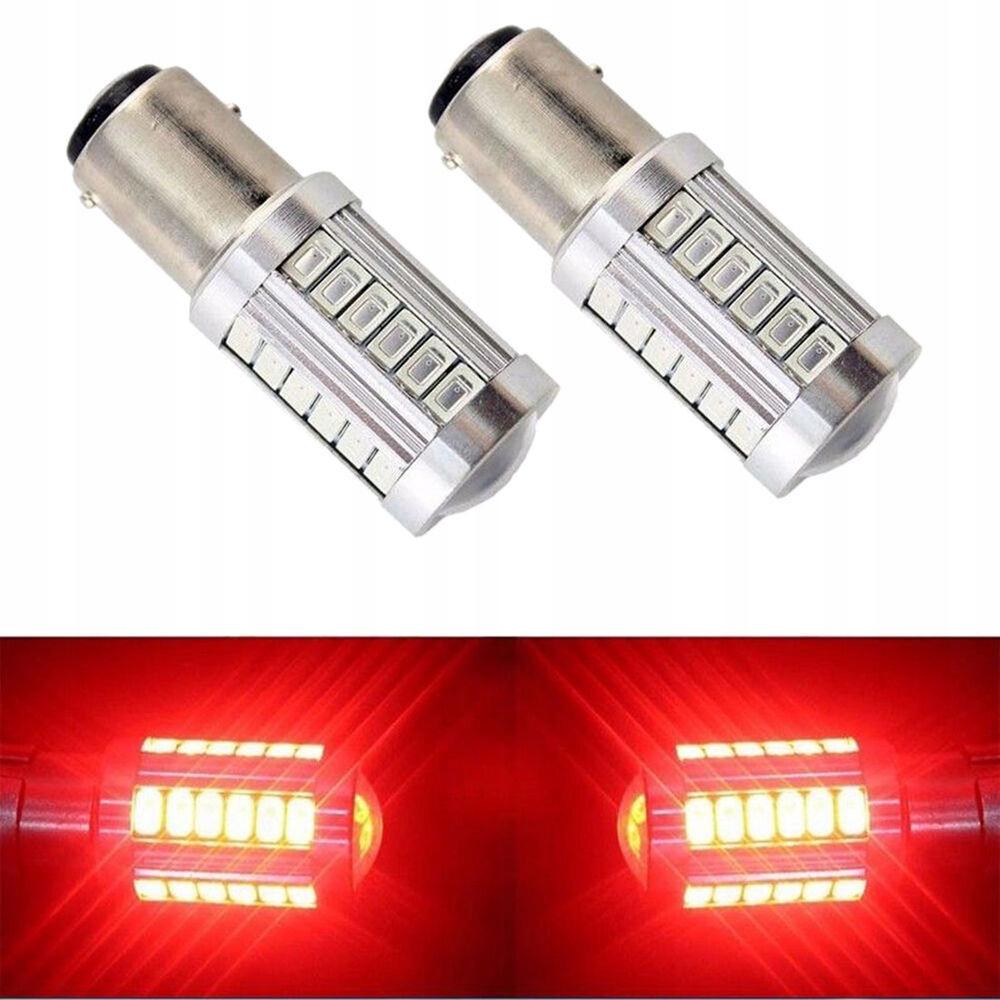 Красный 2 x BAY15D 33SMD автомобильный стоп-сигнал