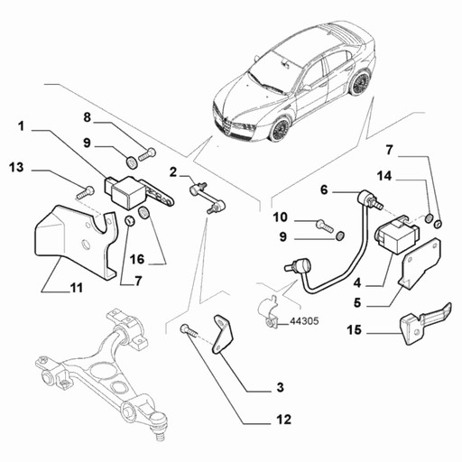 50501067 - Датчик переднего освещения Alfa Romeo 159