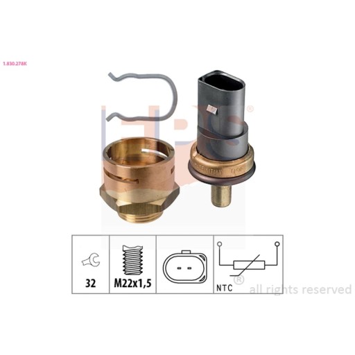 1.830.278K - Датчик, температура охлаждающей жидкости EPS