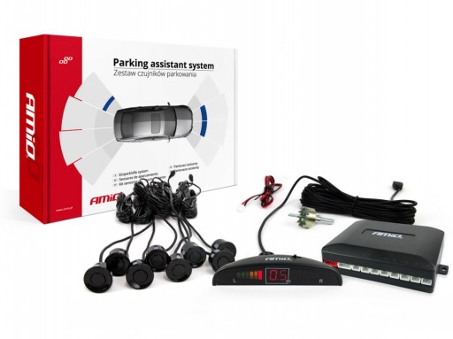 Датчики парковки заднего хода передние + задние светодиодные черные