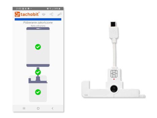 Card reader for the phone with the tachobit application