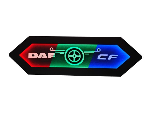DAF CF LED табло 3D панель Екошкіра Логотип на задній стінці, над ліжком D08-RGB