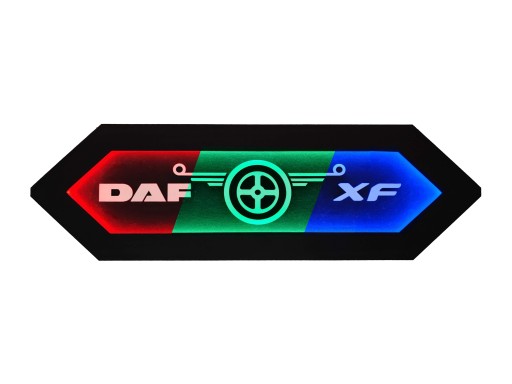 DAF XF LED табло 3D панель Екошкіра Логотип на задній стінці, над ліжком D07-RGB