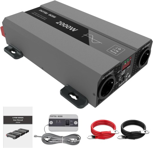 Інвертор DATOUBOSS 2000 Вт від 12 В до 230 В з чистою синусоїдою R341