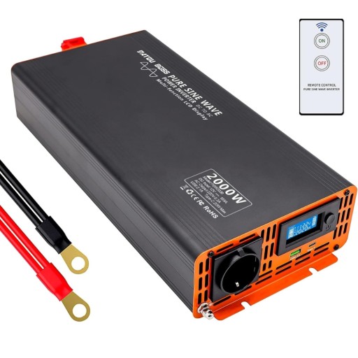 Преобразователь DATOUBOSS 12 В 230 В 2000 Вт с пультом дистанционного управления и ЖК-дисплеем