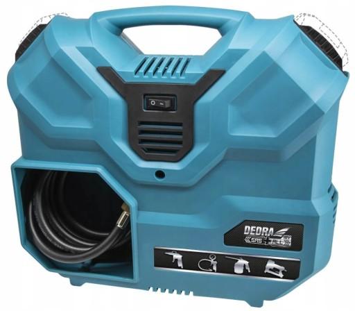 DEDRA БЕЗМАСЛИНИЙ КОМПРЕСОР SAS + ALL 18V АКУМУЛЯТОРНИЙ КОМПРЕСОР 8 БАР