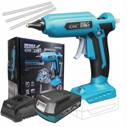 АККУМУЛЯТОРНЫЙ КЛЕЕВОЙ ПИСТОЛЕТ DEDRA 18 В + 2 Ач