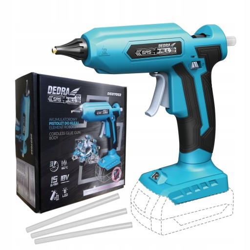 КЛЕЄВИЙ ПІСТОЛЕТ DEDRA акумуляторний 18V SAS+ALL