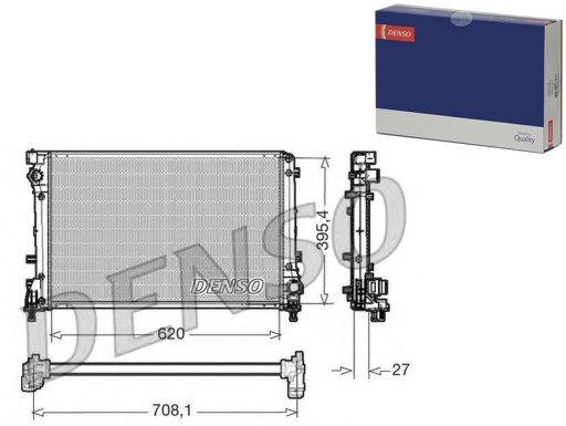 DENDRM09163/RS5 - РАДИАТОР ДВИГАТЕЛЯ DENSO ABARTH 500/595/695, 50