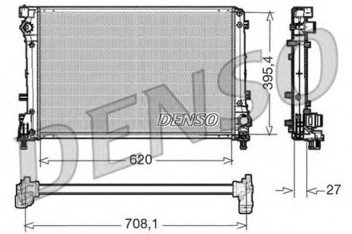 86376826 DRM09163 (DEN) - РАДИАТОР ДВИГАТЕЛЯ DENSO ABARTH 500/595/695 500