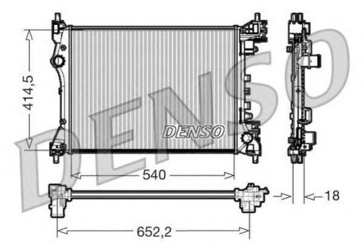 86376420 DRM01005 (DEN) - РАДИАТОР ДВИГАТЕЛЯ DENSO ALFA ROMEO MITO FIAT DOBLO