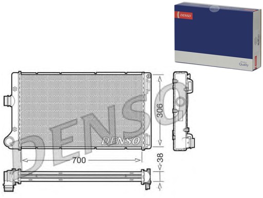 DENDRM09099(EXT) - РАДІАТОР ДВИГУНА DENSO FIAT PUNTO 1.8/1.9D 09.99-
