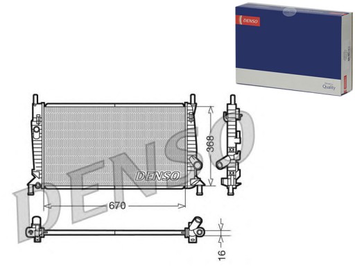DENDRM10075(EXT) - РАДИАТОР ДВИГАТЕЛЯ DENSO VOLVO C30 S40 I S40 II V40