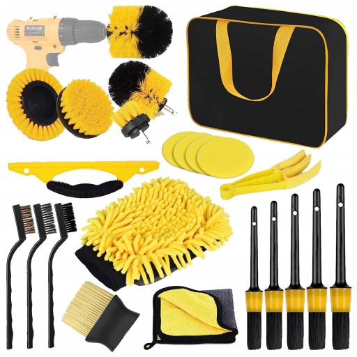 ДЕТАЛЬНИЙ НАБІР ДЛЯ ЧИЩЕННЯ АВТОМОБІЛЯ КИСТІ СУМКА КОЛОДКИ 22EL XL