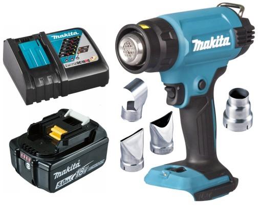 DHG181RT Акумуляторна теплова гармата 1x5.0Ah + DC18RC + 4 насадки MAKITA