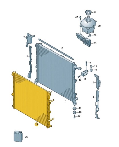 Дополнительный радиатор охлаждающей жидкости vw crafter oe: 2n0121212b