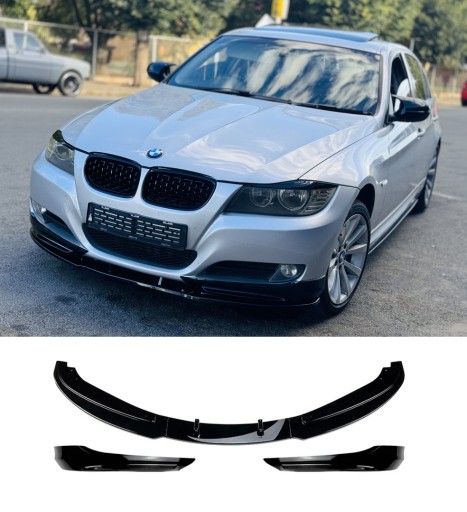 ЮБКА ПЕРЕДНЕГО БАМПЕРА ДЛЯ BMW E90 E91 LCI LIFT 2008-2012 ГЛЯНЦЕВЫЙ ЧЕРНЫЙ